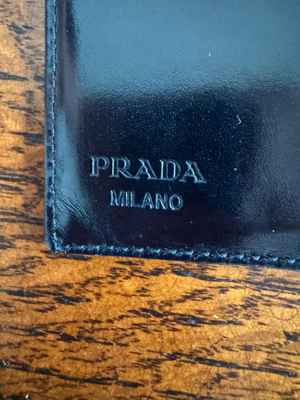 Prada Vintage Tessuto Nylon Wallet - Black with Purple Trim - Picture 7 of 14